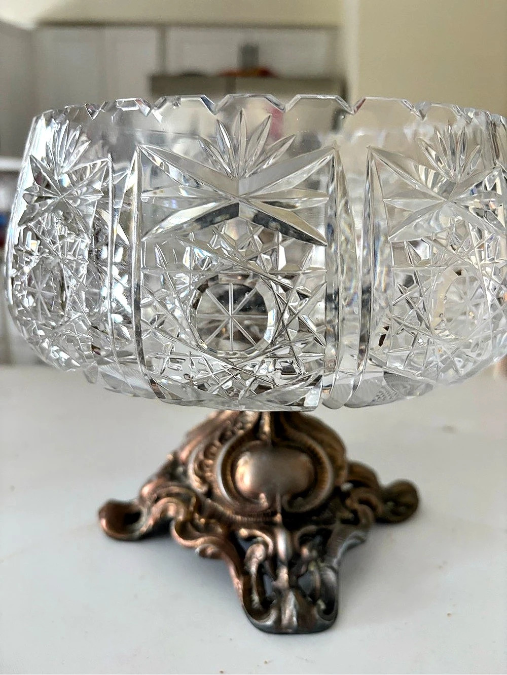 Cut Crystal Pedestal Bowl Clear